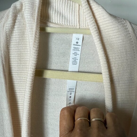 Lululemon Athletica Sweater | Sit In Lotus Wrap II cream size 12 - Picture 7 of 13